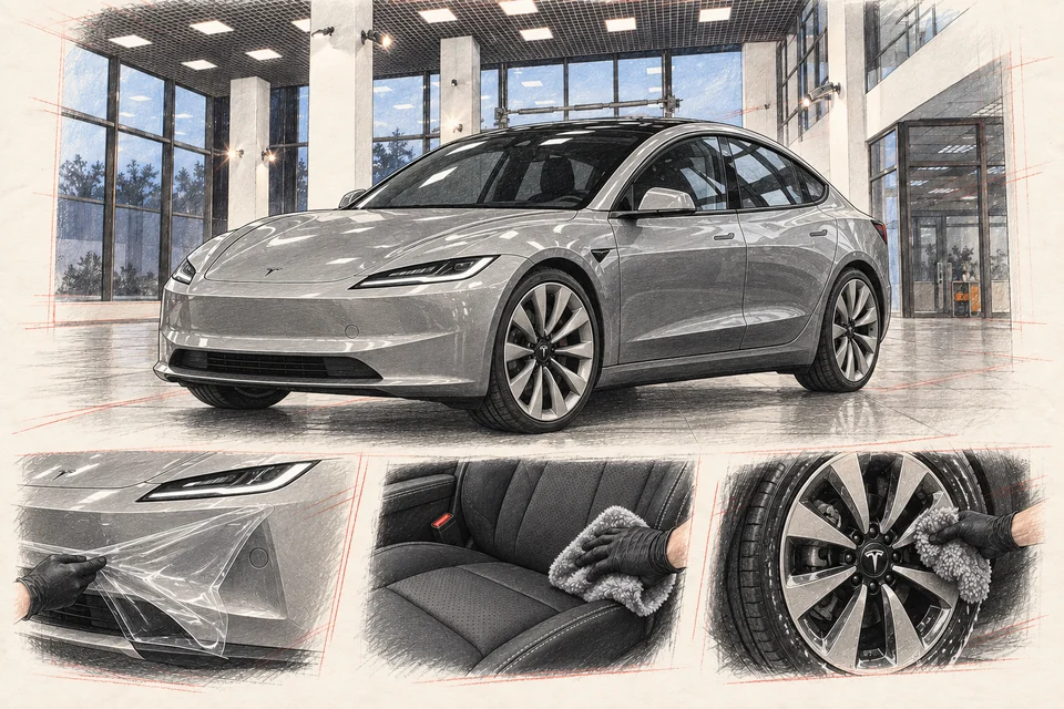 Tesla Model 3, обновление 2024 — графическая иллюстрация модели