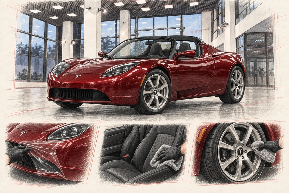 Tesla Roadster первого поколения — графическая иллюстрация модели