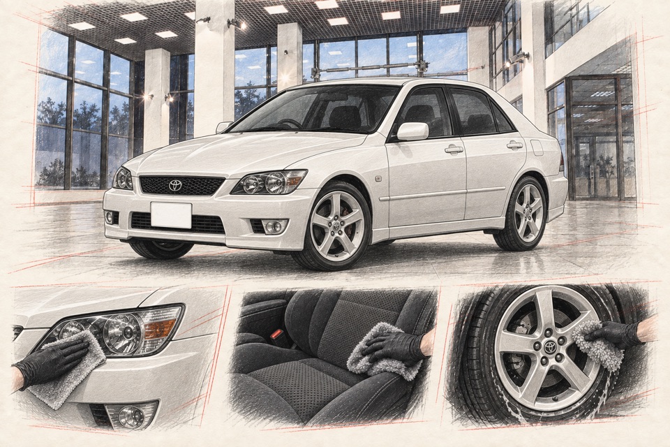 Toyota Altezza, первое поколение, седан: иллюстрация автомобиля в мастерской ILLSKILL