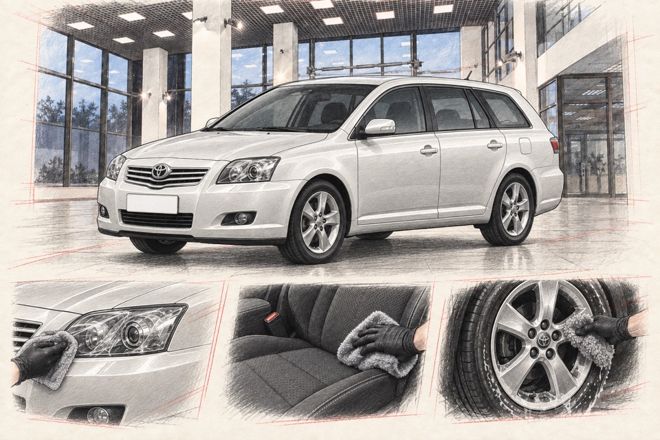 Toyota Avensis, третье поколение, универсал: иллюстрация автомобиля в мастерской ILLSKILL