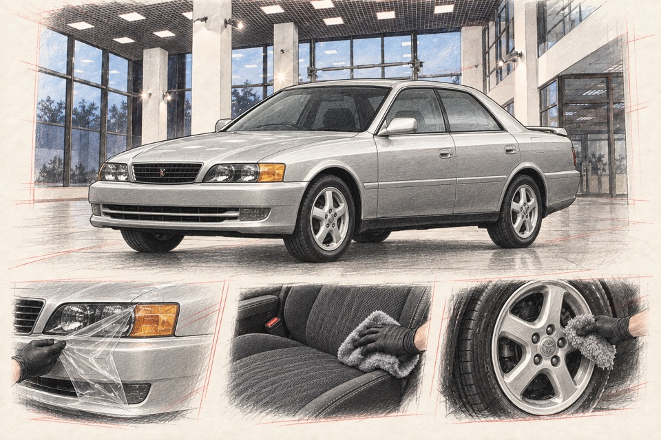 Toyota Chaser, шестое поколение: иллюстрация автомобиля в мастерской ILLSKILL