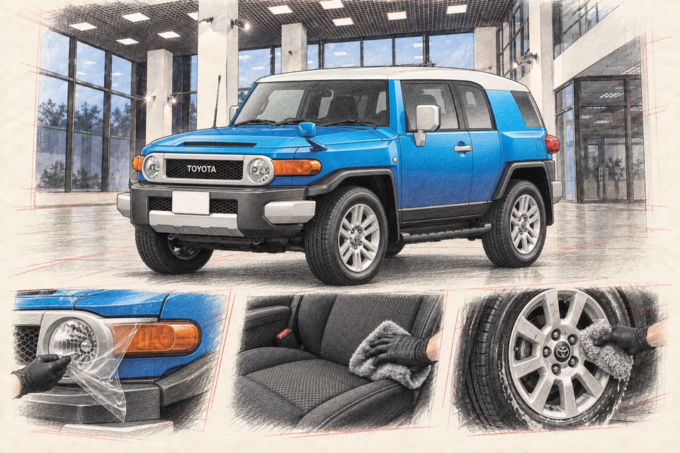 Toyota FJ Cruiser, серийный FJ Cruiser: иллюстрация автомобиля в мастерской ILLSKILL