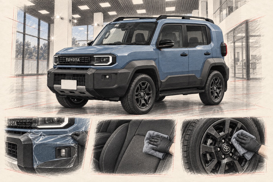 Toyota Land Cruiser FJ, современная отдельная модель Land Cruiser FJ: иллюстрация автомобиля в мастерской ILLSKILL