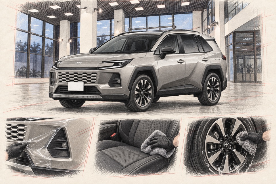 Toyota RAV4, шестое поколение: иллюстрация автомобиля в мастерской ILLSKILL