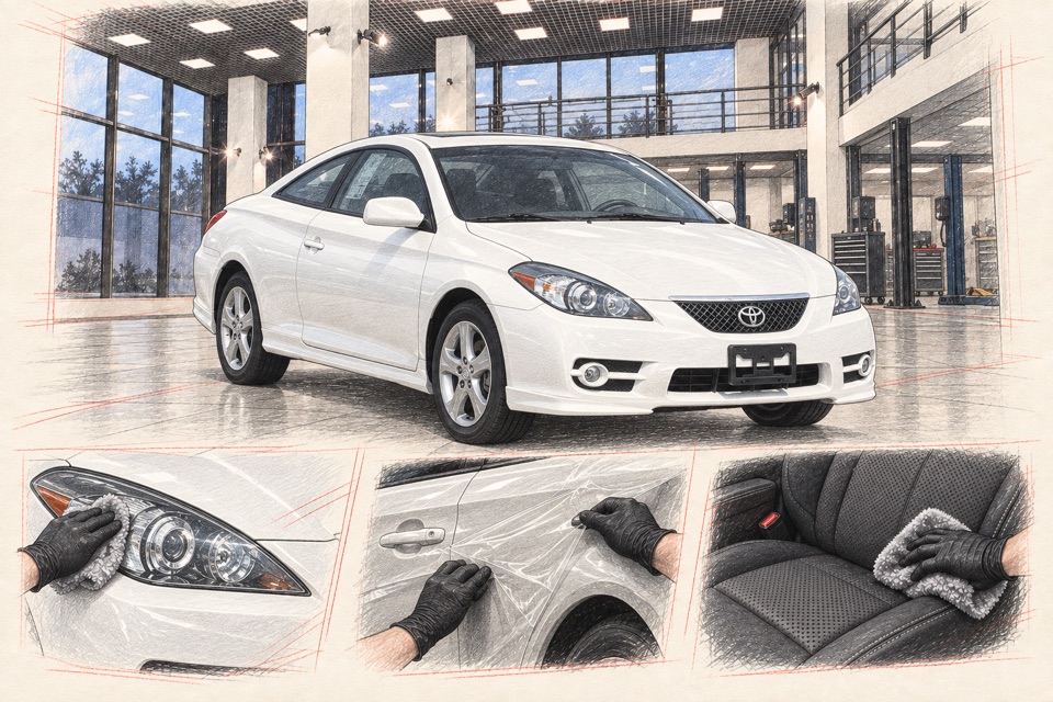 Toyota Solara, второе поколение, купе: иллюстрация автомобиля в мастерской ILLSKILL