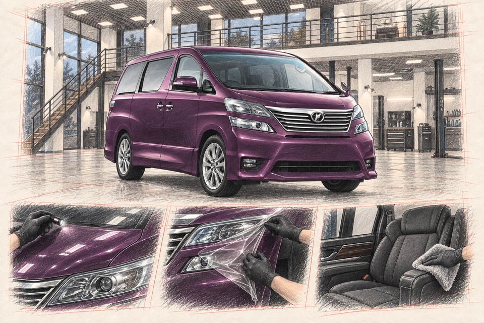 Toyota Vellfire, первое поколение: иллюстрация автомобиля в мастерской ILLSKILL
